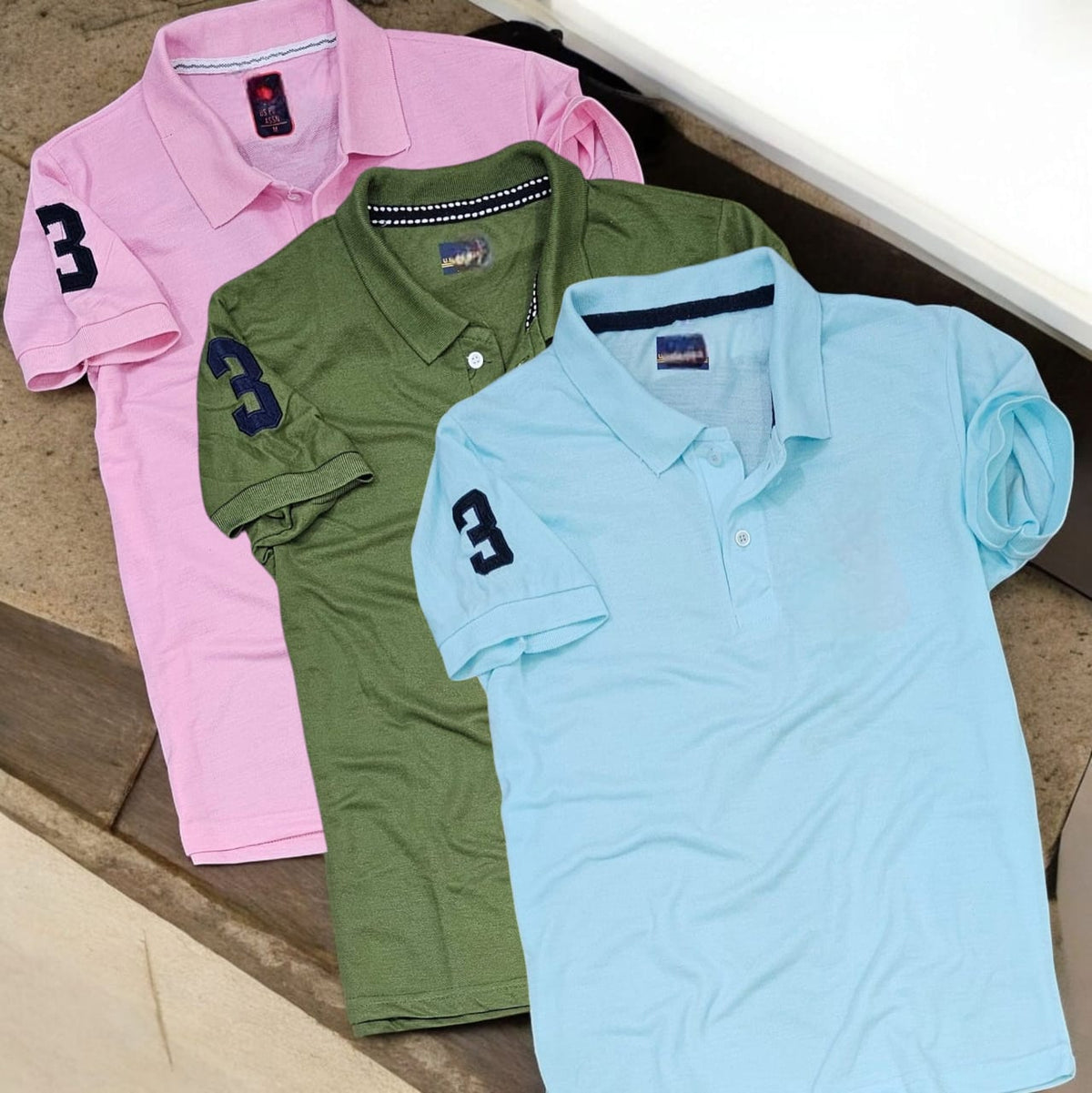 Men's Classic Polo Neck T-Shirt (Pack of 3)