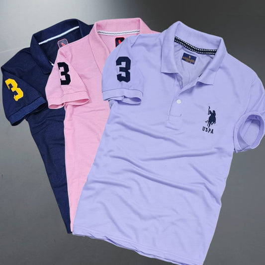 Men's Classic Polo Neck T-Shirt (Pack of 3)