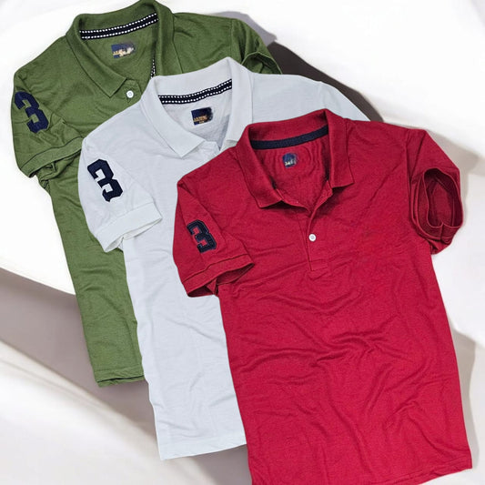 Men's Classic Polo Neck T-Shirt (Pack of 3)
