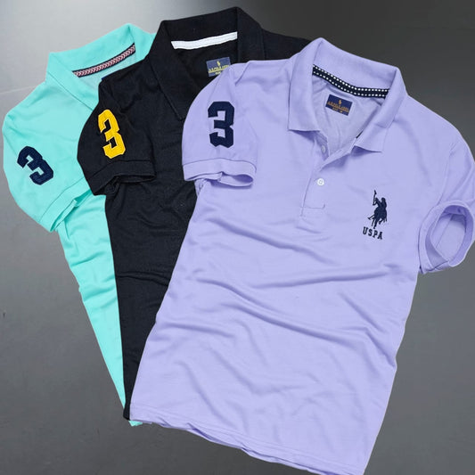 Men's Classic Polo Neck T-Shirt (Pack of 3)