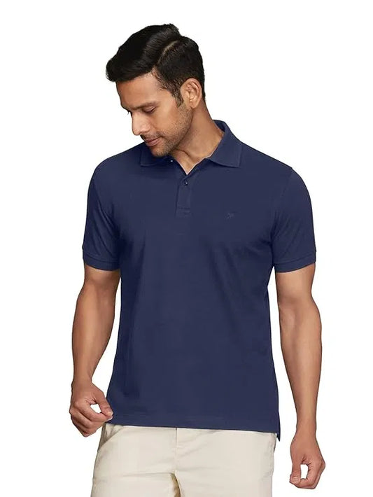 Men's Classic Solid Navy Blue Polo T-Shirt